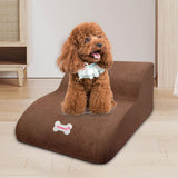 Maxbell Dog Stairs Ramps for Small Dogs and Cats Portable Non Slip Bottom Pet Ladder Coffee