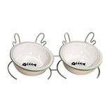 Maxbell Cat Food Bowl Feeder Waterer for Indoor Cats Removable Raised Pet Water Bowl Double Bowl