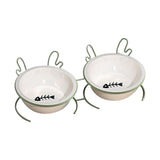Maxbell Cat Food Bowl Feeder Waterer for Indoor Cats Removable Raised Pet Water Bowl Double Bowl