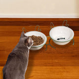 Maxbell Cat Food Bowl Feeder Waterer for Indoor Cats Removable Raised Pet Water Bowl Double Bowl