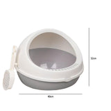 Maxbell Semi Enclosed Cat Litter Box Durable Cat Potty Toilet for Kitty Bunny Kitten
