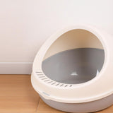 Maxbell Semi Enclosed Cat Litter Box Durable Cat Potty Toilet for Kitty Bunny Kitten