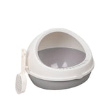 Maxbell Semi Enclosed Cat Litter Box Durable Cat Potty Toilet for Kitty Bunny Kitten