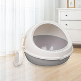 Maxbell Semi Enclosed Cat Litter Box Durable Cat Potty Toilet for Kitty Bunny Kitten