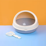 Maxbell Semi Enclosed Cat Litter Box Durable Cat Potty Toilet for Kitty Bunny Kitten