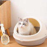 Maxbell Semi Enclosed Cat Litter Box Durable Cat Potty Toilet for Kitty Bunny Kitten