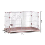 Maxbell Metal Dog Crate with Tray Pet Carrier Door Removable Heavy Duty Box pink M