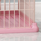 Maxbell Metal Dog Crate with Tray Pet Carrier Door Removable Heavy Duty Box pink M