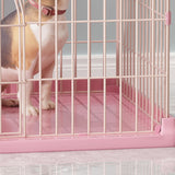 Maxbell Metal Dog Crate with Tray Pet Carrier Door Removable Heavy Duty Box pink M