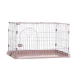 Maxbell Metal Dog Crate with Tray Pet Carrier Door Removable Heavy Duty Box pink M