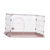 Maxbell Metal Dog Crate with Tray Pet Carrier Door Removable Heavy Duty Box pink M