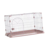 Maxbell Metal Dog Crate with Tray Pet Carrier Door Removable Heavy Duty Box pink M
