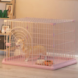 Maxbell Metal Dog Crate with Tray Pet Carrier Door Removable Heavy Duty Box pink M