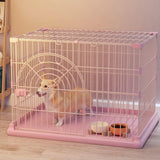 Maxbell Metal Dog Crate with Tray Pet Carrier Door Removable Heavy Duty Box pink M