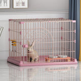 Maxbell Metal Dog Crate with Tray Pet Carrier Door Removable Heavy Duty Box pink M