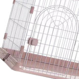 Maxbell Metal Dog Crate with Tray Pet Carrier Door Removable Heavy Duty Box pink M