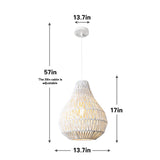 Maxbell Pendant Light Chandelier Rattan Shade E26 Base Rustic Hanging Lights Fixture