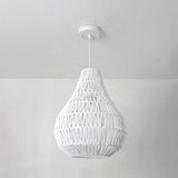 Maxbell Pendant Light Chandelier Rattan Shade E26 Base Rustic Hanging Lights Fixture
