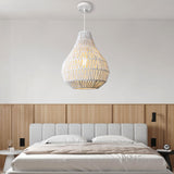 Maxbell Pendant Light Chandelier Rattan Shade E26 Base Rustic Hanging Lights Fixture