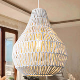 Maxbell Pendant Light Chandelier Rattan Shade E26 Base Rustic Hanging Lights Fixture