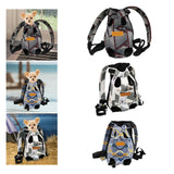 Maxbell Cat Carrier Backpack Chest Bag Legs Out Hands Free Adjustable Shoulder Strap S Gray White