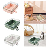 Maxbell Cat Litter Box Open Air with Rim for Indoor Cats Low Profile Cat Litter Tray Pink
