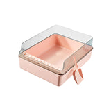 Maxbell Cat Litter Box Open Air with Rim for Indoor Cats Low Profile Cat Litter Tray Pink