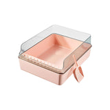 Maxbell Cat Litter Box Open Air with Rim for Indoor Cats Low Profile Cat Litter Tray Pink
