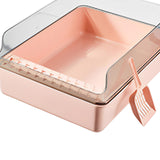 Maxbell Cat Litter Box Open Air with Rim for Indoor Cats Low Profile Cat Litter Tray Pink