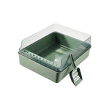 Maxbell Cat Litter Box Open Air with Rim for Indoor Cats Low Profile Cat Litter Tray Green