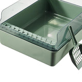 Maxbell Cat Litter Box Open Air with Rim for Indoor Cats Low Profile Cat Litter Tray Green