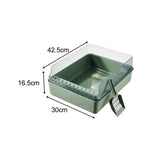 Maxbell Cat Litter Box Open Air with Rim for Indoor Cats Low Profile Cat Litter Tray Green
