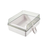 Maxbell Cat Litter Box Open Air with Rim for Indoor Cats Low Profile Cat Litter Tray White