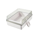 Maxbell Cat Litter Box Open Air with Rim for Indoor Cats Low Profile Cat Litter Tray White