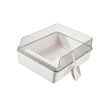 Maxbell Cat Litter Box Open Air with Rim for Indoor Cats Low Profile Cat Litter Tray White