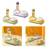Maxbell Drinking Fountain Practical Tilted Cat Food Bowl for Rabbit Small Medium Dog Violet