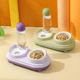 Maxbell Drinking Fountain Practical Tilted Cat Food Bowl for Rabbit Small Medium Dog Violet