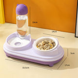 Maxbell Drinking Fountain Practical Tilted Cat Food Bowl for Rabbit Small Medium Dog Violet