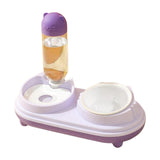 Maxbell Drinking Fountain Practical Tilted Cat Food Bowl for Rabbit Small Medium Dog Violet