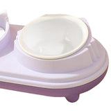 Maxbell Drinking Fountain Practical Tilted Cat Food Bowl for Rabbit Small Medium Dog Violet