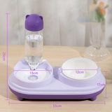 Maxbell Drinking Fountain Practical Tilted Cat Food Bowl for Rabbit Small Medium Dog Violet