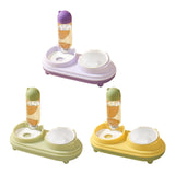 Maxbell Drinking Fountain Practical Tilted Cat Food Bowl for Rabbit Small Medium Dog Violet