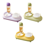 Maxbell Drinking Fountain Practical Tilted Cat Food Bowl for Rabbit Small Medium Dog Violet