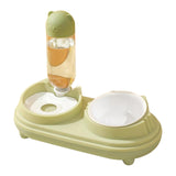 Maxbell Drinking Fountain Practical Tilted Cat Food Bowl for Rabbit Small Medium Dog Green