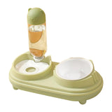 Maxbell Drinking Fountain Practical Tilted Cat Food Bowl for Rabbit Small Medium Dog Green
