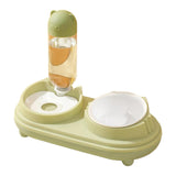 Maxbell Drinking Fountain Practical Tilted Cat Food Bowl for Rabbit Small Medium Dog Green