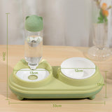 Maxbell Drinking Fountain Practical Tilted Cat Food Bowl for Rabbit Small Medium Dog Green