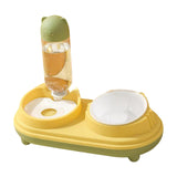Maxbell Drinking Fountain Practical Tilted Cat Food Bowl for Rabbit Small Medium Dog Yellow