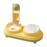 Maxbell Drinking Fountain Practical Tilted Cat Food Bowl for Rabbit Small Medium Dog Yellow