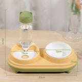 Maxbell Drinking Fountain Practical Tilted Cat Food Bowl for Rabbit Small Medium Dog Yellow
